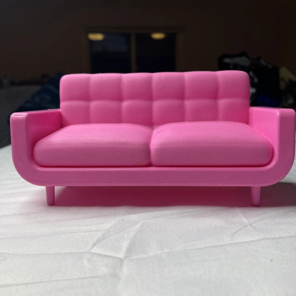 Barbie Pink Tufted Plastic Couch Loveseat Replacement Part Dreamhouse 2021